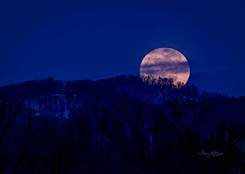 Valentine's Full Snow Moon Rising By Terry Aldhizer